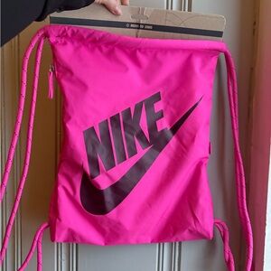 NEW Nike Hot Pink Drawstring Backpack Gym Bag